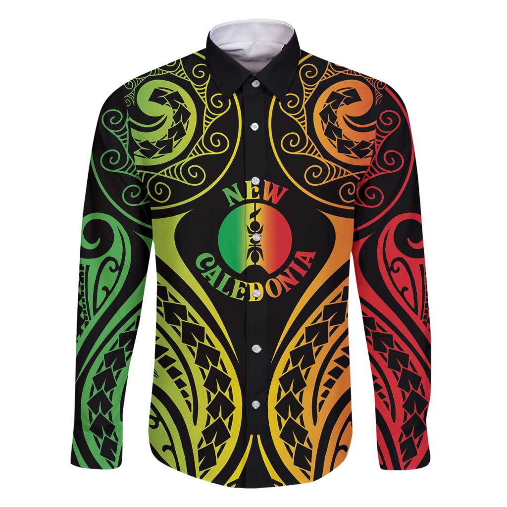 New Caledonia Day Family Matching Off Shoulder Short Dress and Hawaiian Shirt Polynesian Curves Reggae Color - Polynesian Pride