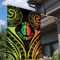 New Caledonia Day Garden Flag Polynesian Curves Reggae Color - Polynesian Pride