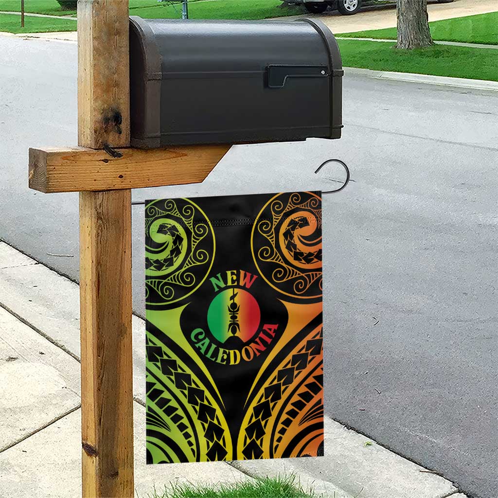 New Caledonia Day Garden Flag Polynesian Curves Reggae Color - Polynesian Pride