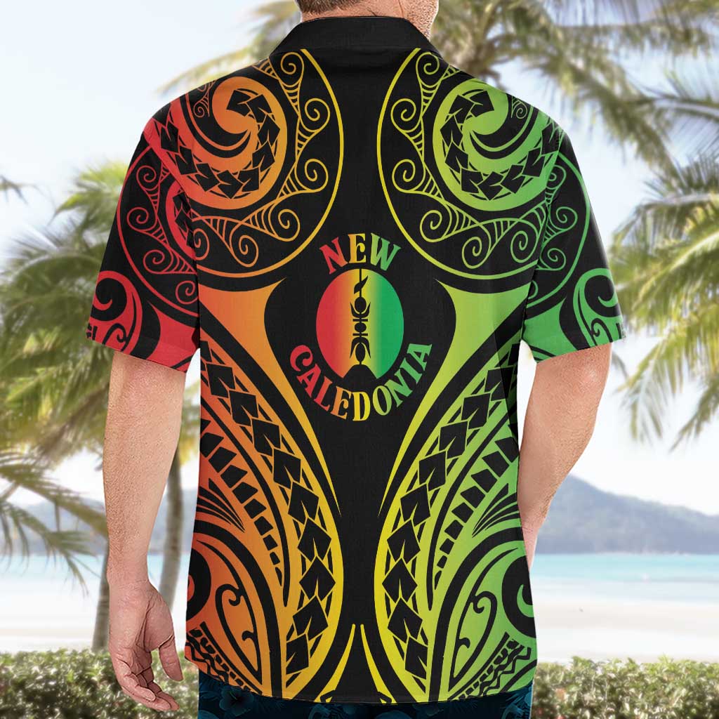 New Caledonia Day Hawaiian Shirt Polynesian Curves Reggae Color - Polynesian Pride