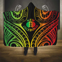 New Caledonia Day Hooded Blanket Polynesian Curves Reggae Color - Polynesian Pride