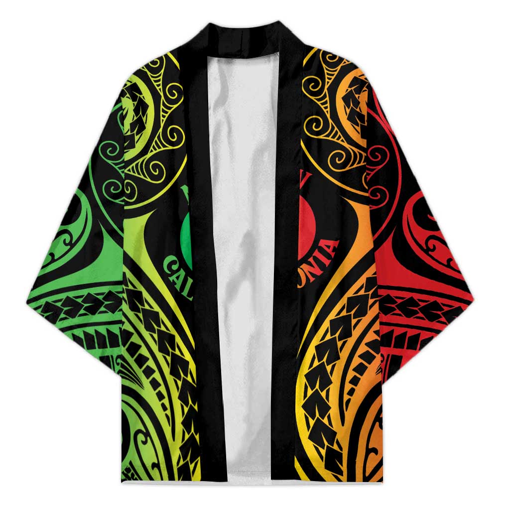 New Caledonia Day Kimono Polynesian Curves Reggae Color LT05 Unisex Reggae - Polynesian Pride