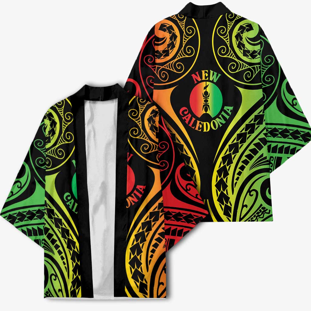 New Caledonia Day Kimono Polynesian Curves Reggae Color LT05 - Polynesian Pride