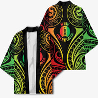 New Caledonia Day Kimono Polynesian Curves Reggae Color LT05 - Polynesian Pride