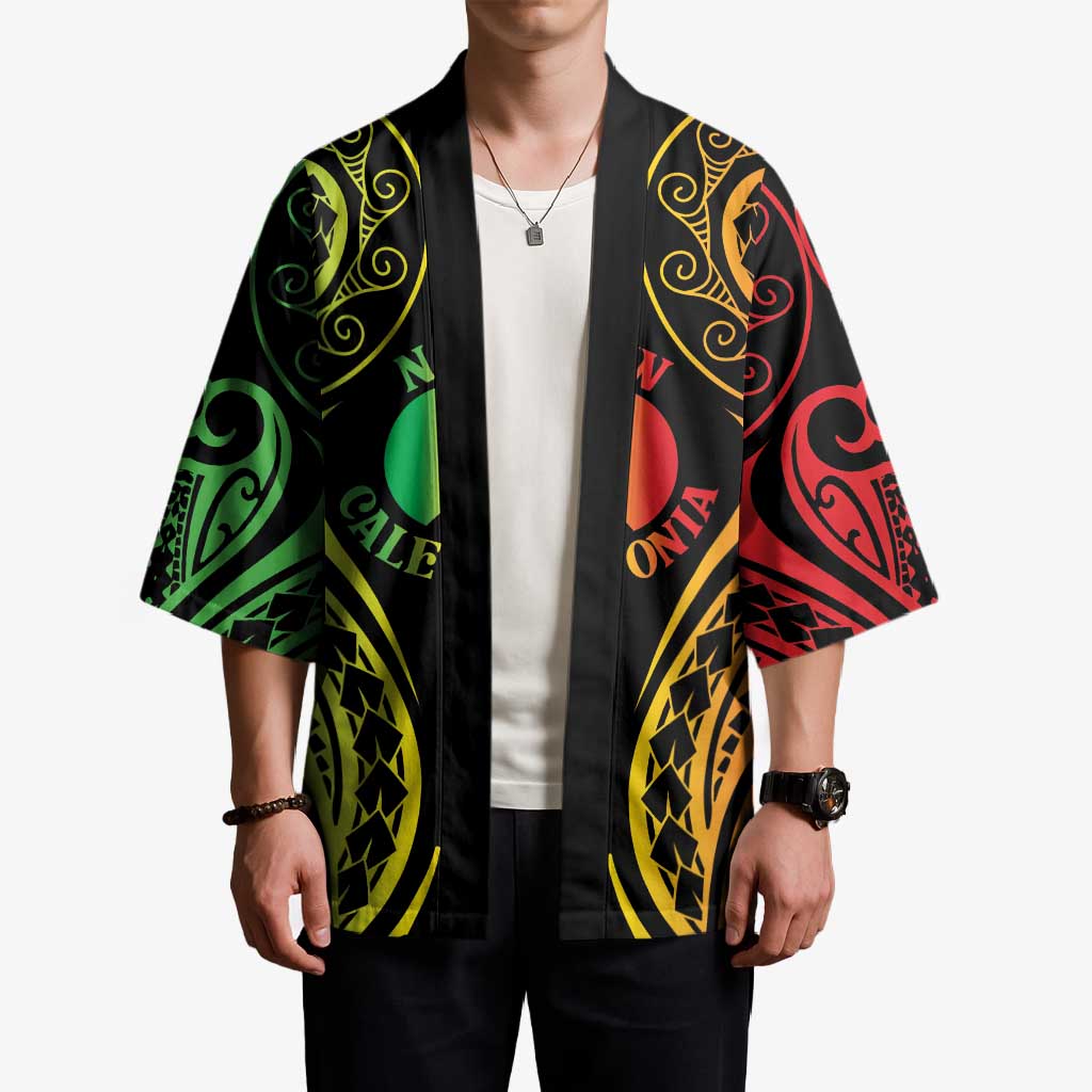 New Caledonia Day Kimono Polynesian Curves Reggae Color LT05 - Polynesian Pride