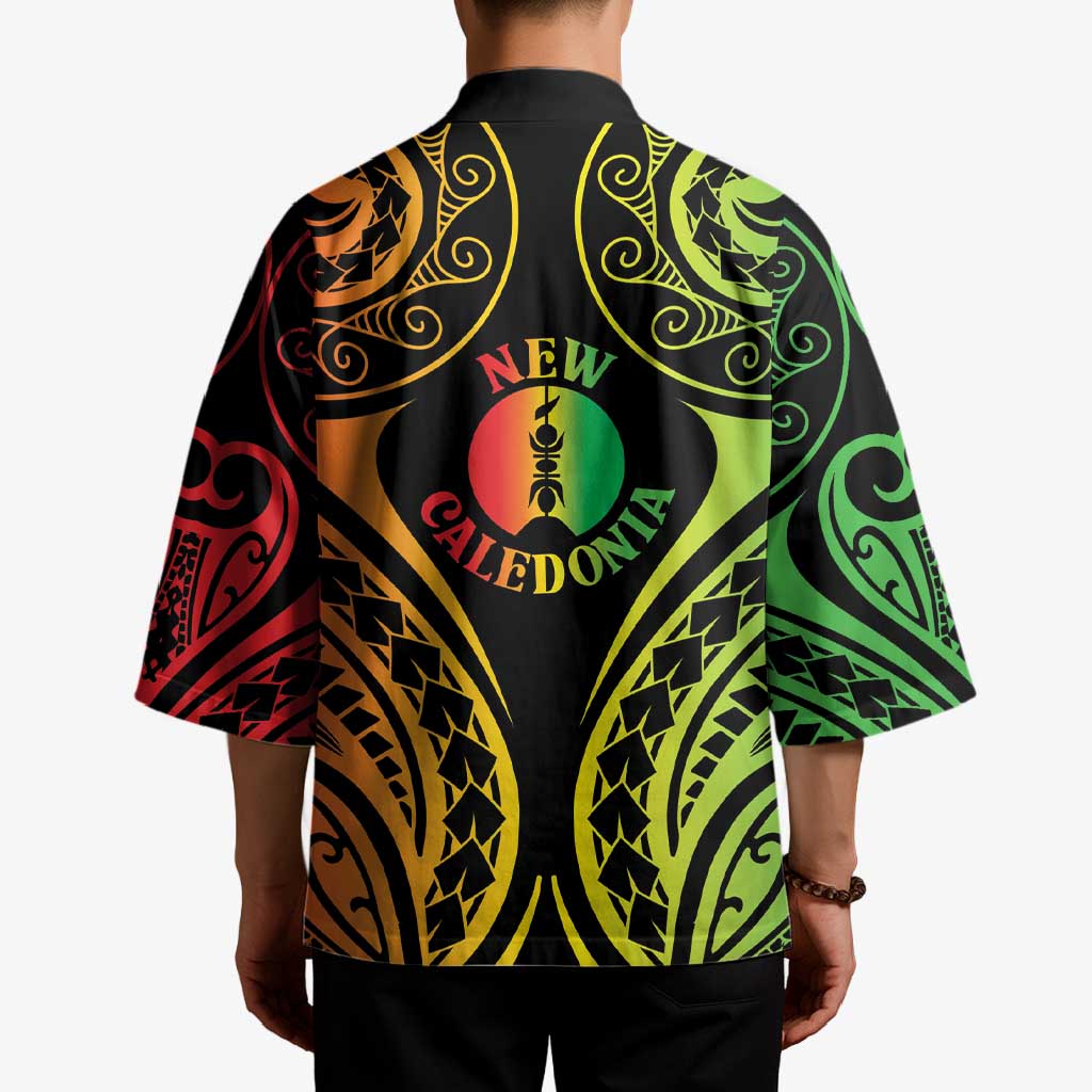 New Caledonia Day Kimono Polynesian Curves Reggae Color LT05 - Polynesian Pride