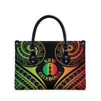 New Caledonia Day Leather Bag Polynesian Curves Reggae Color - Polynesian Pride