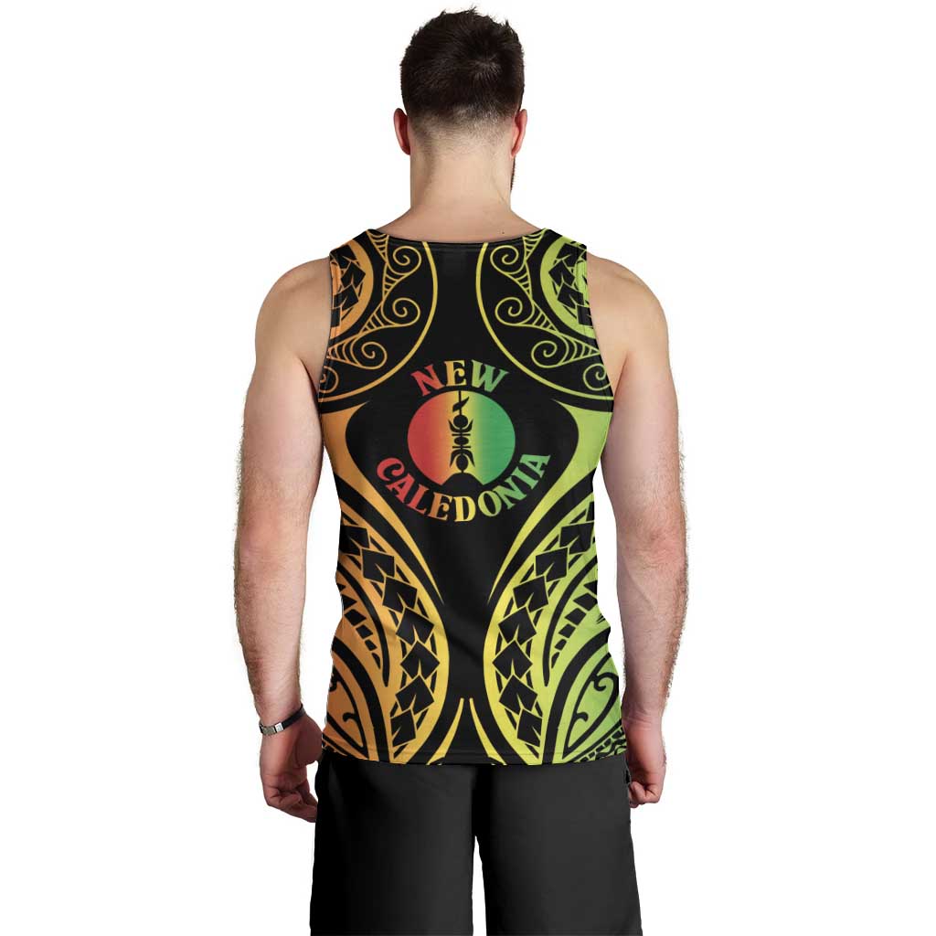 New Caledonia Day Men Tank Top Polynesian Curves Reggae Color - Polynesian Pride