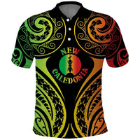 New Caledonia Day Polo Shirt Polynesian Curves Reggae Color - Polynesian Pride