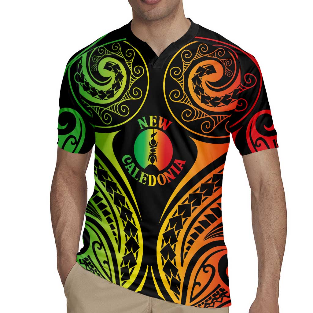 New Caledonia Day Rugby Jersey Polynesian Curves Reggae Color - Polynesian Pride