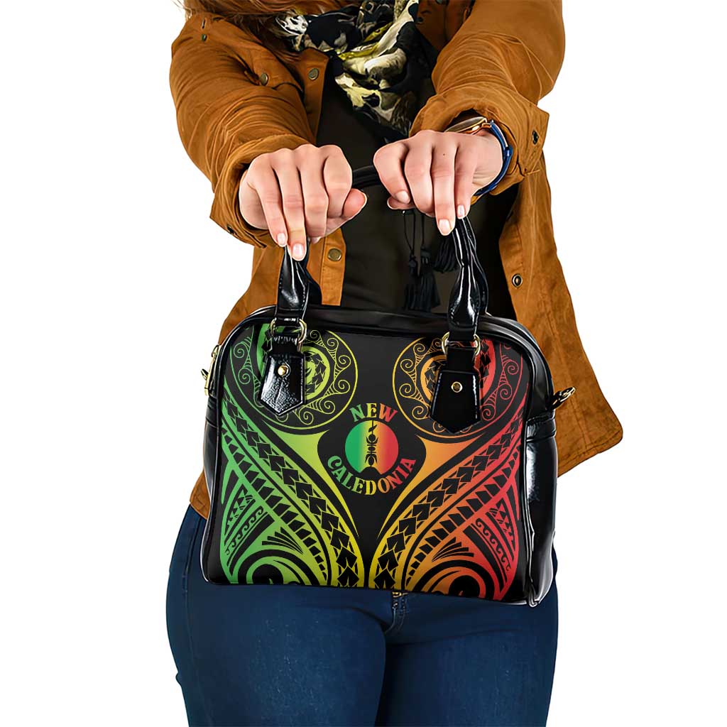 New Caledonia Day Shoulder Handbag Polynesian Curves Reggae Color - Polynesian Pride
