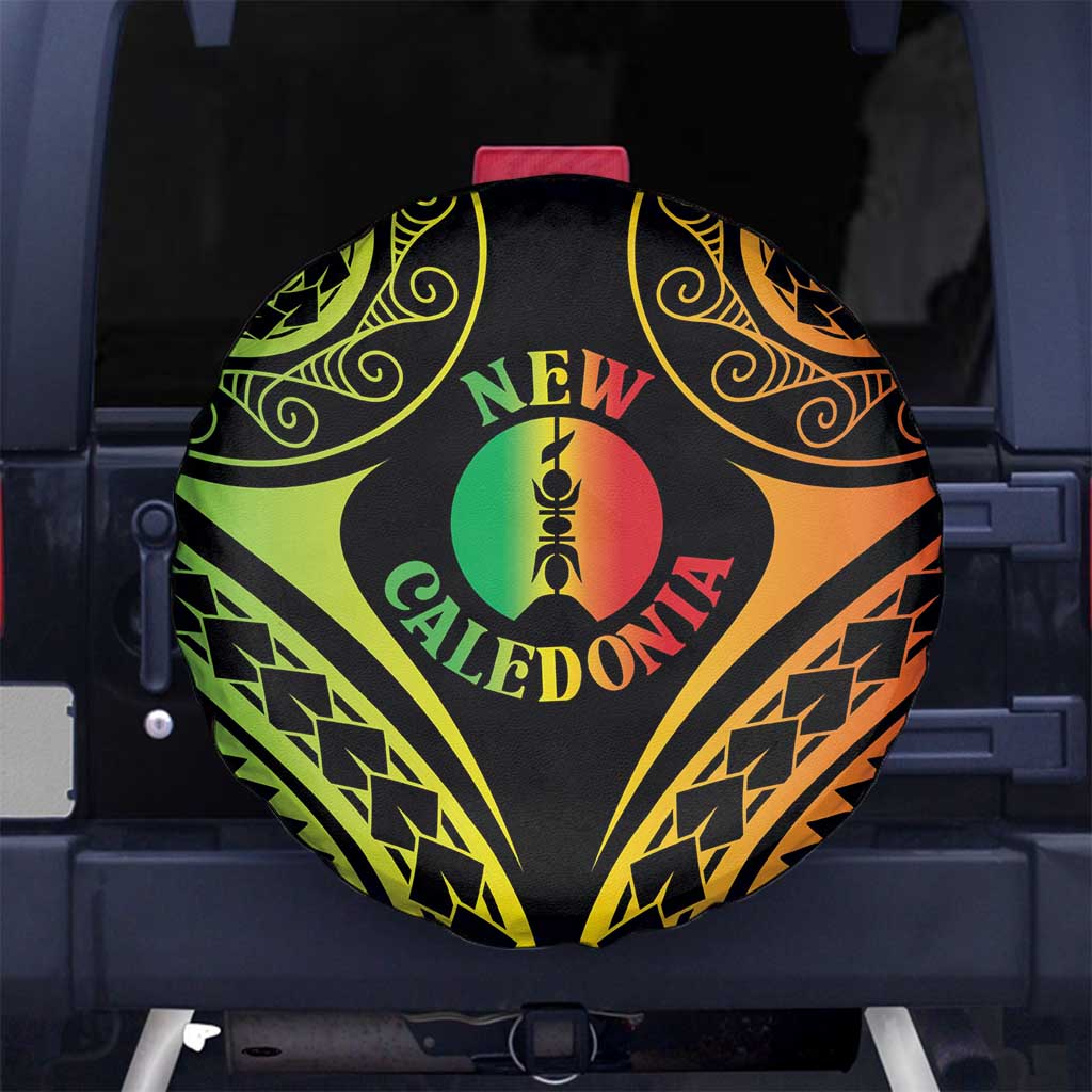 New Caledonia Day Spare Tire Cover Polynesian Curves Reggae Color - Polynesian Pride
