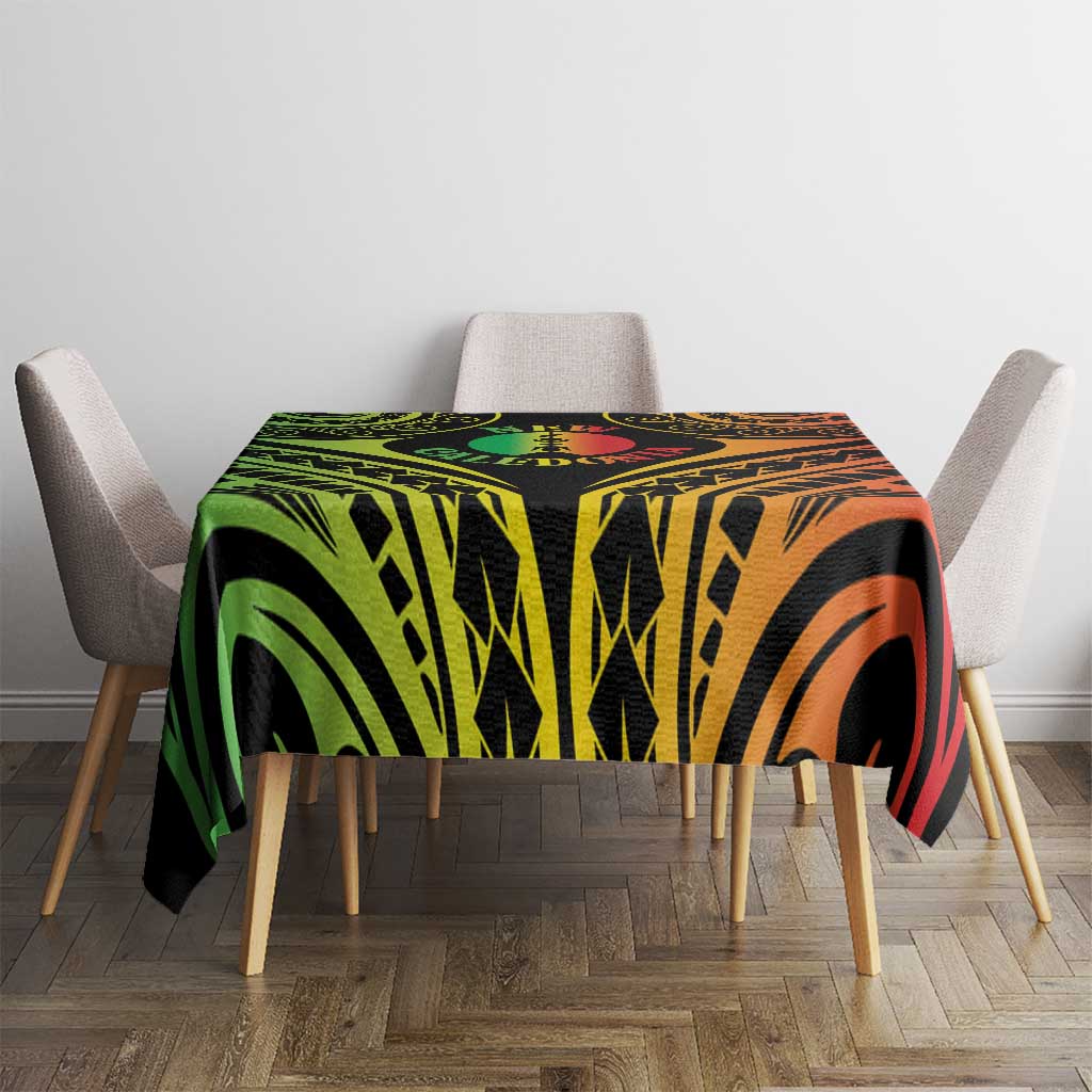 New Caledonia Day Tablecloth Polynesian Curves Reggae Color - Polynesian Pride