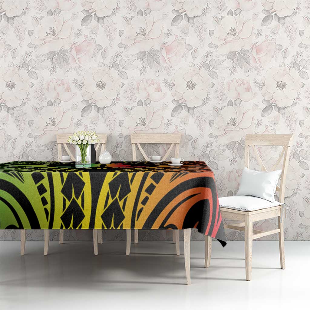 New Caledonia Day Tablecloth Polynesian Curves Reggae Color - Polynesian Pride