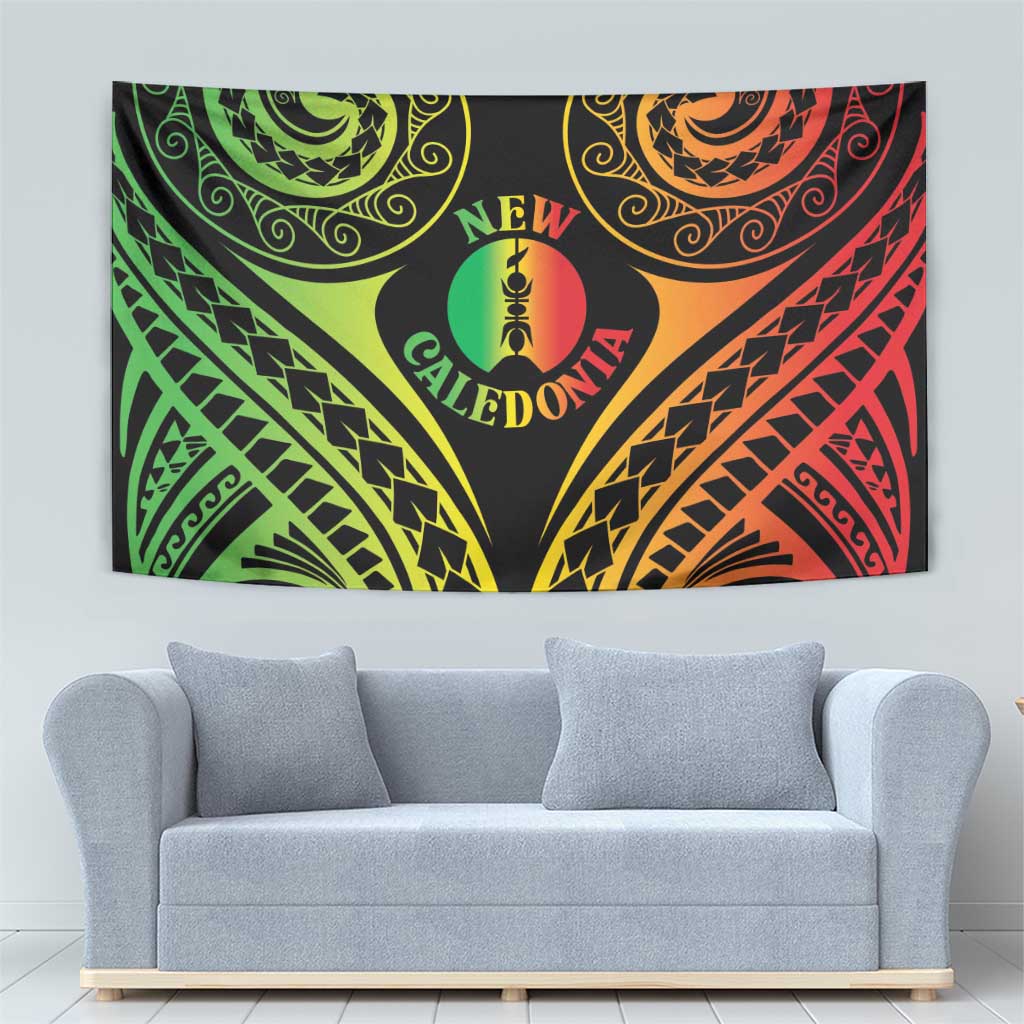 New Caledonia Day Tapestry Polynesian Curves Reggae Color - Polynesian Pride