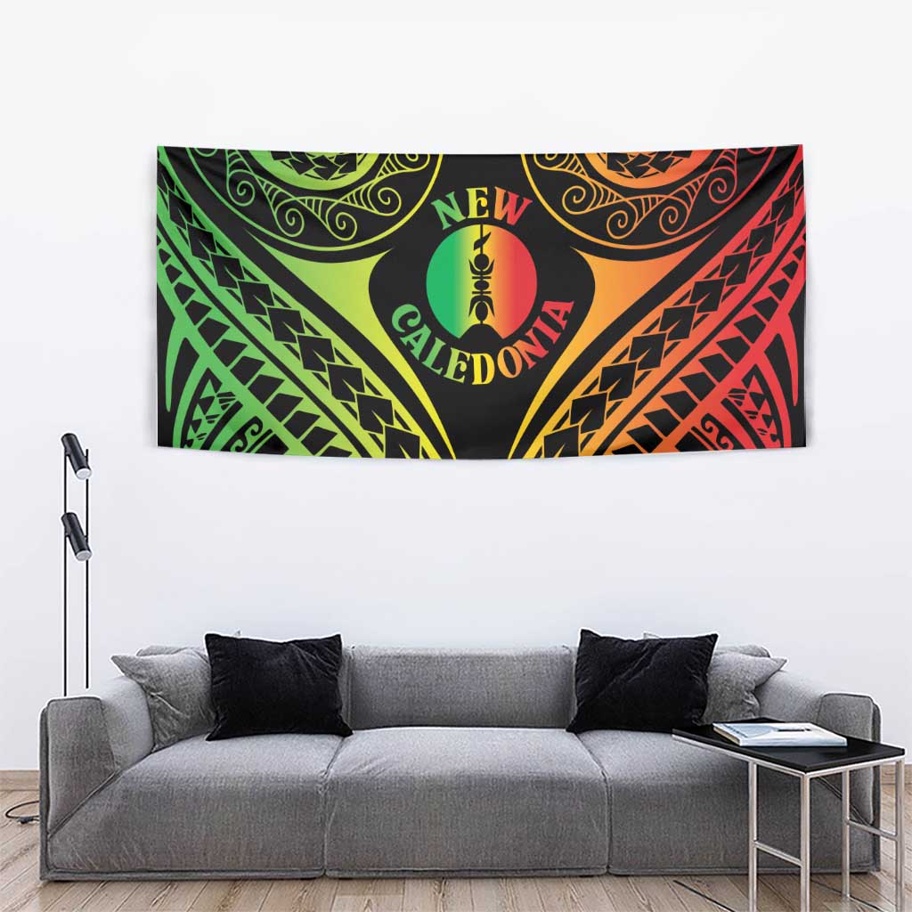 New Caledonia Day Tapestry Polynesian Curves Reggae Color - Polynesian Pride
