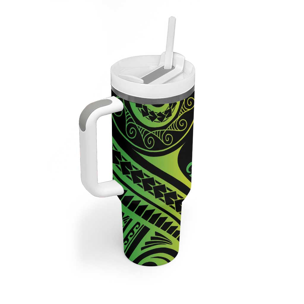 New Caledonia Day Tumbler With Handle Polynesian Curves Reggae Color LT05 - Polynesian Pride