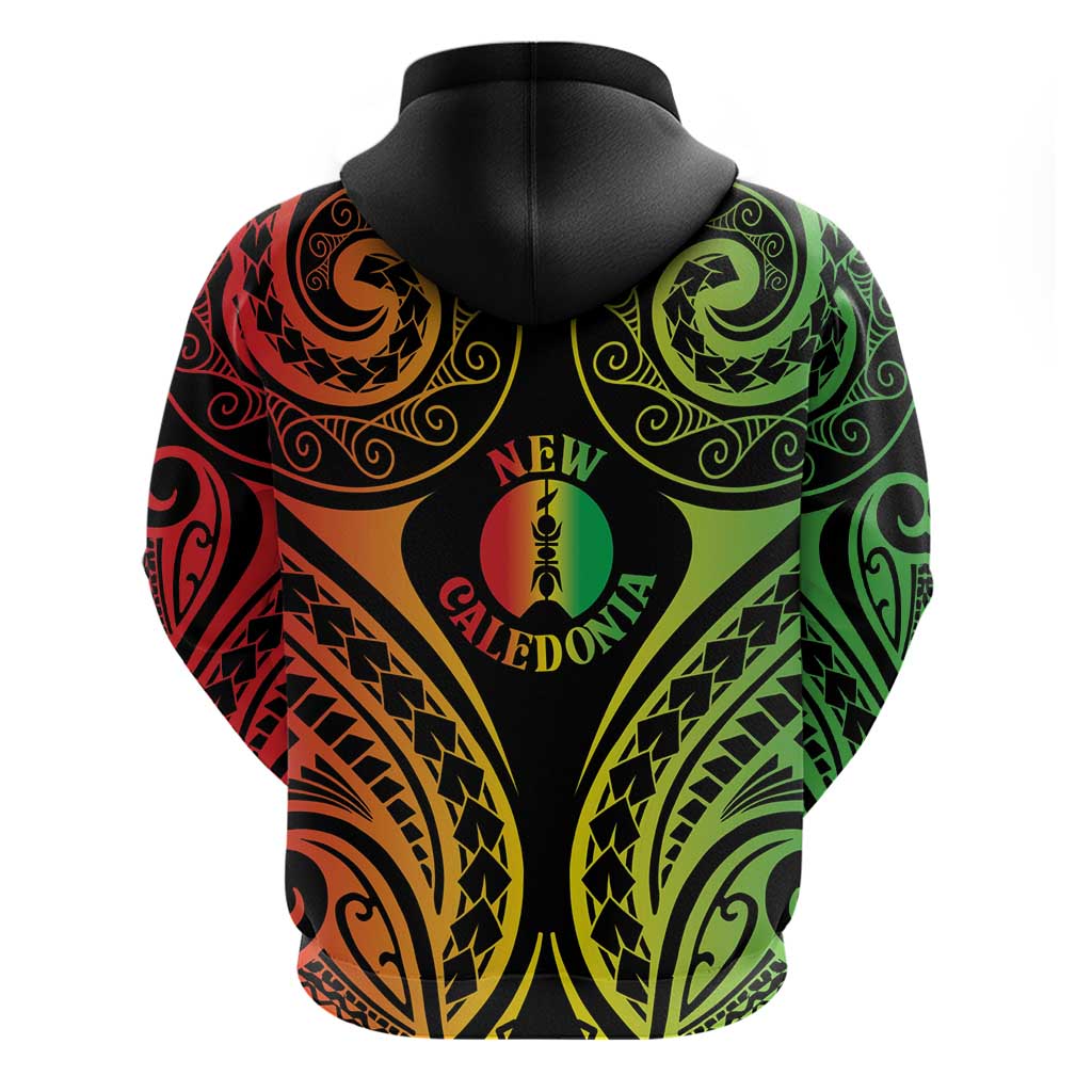 New Caledonia Day Zip Hoodie Polynesian Curves Reggae Color - Polynesian Pride