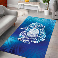 Marshall Islands Manit Day Area Rug Tribal Dolphin With Marshall Seal LT05 - Polynesian Pride