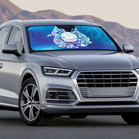 Marshall Islands Manit Day Auto Sun Shade Tribal Dolphin With Marshall Seal LT05 - Polynesian Pride