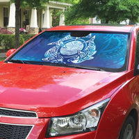 Marshall Islands Manit Day Auto Sun Shade Tribal Dolphin With Marshall Seal LT05 - Polynesian Pride