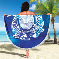Marshall Islands Manit Day Beach Blanket Tribal Dolphin With Marshall Seal LT05 - Polynesian Pride