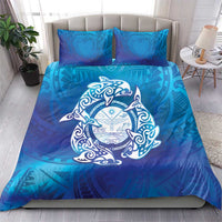 Marshall Islands Manit Day Bedding Set Tribal Dolphin With Marshall Seal LT05 - Polynesian Pride