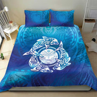 Marshall Islands Manit Day Bedding Set Tribal Dolphin With Marshall Seal LT05 - Polynesian Pride