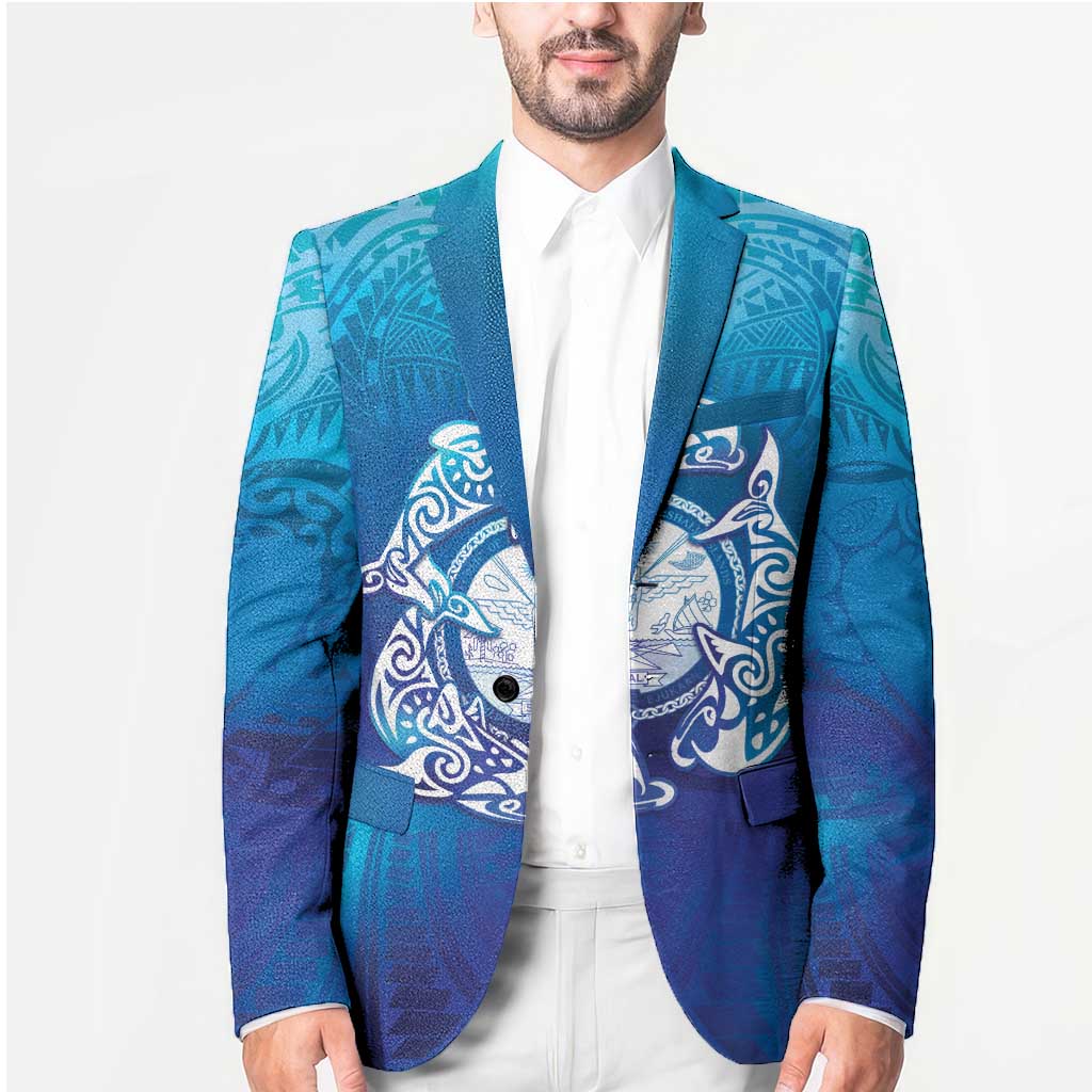 Marshall Islands Manit Day Blazer Tribal Dolphin With Marshall Seal LT05 - Polynesian Pride