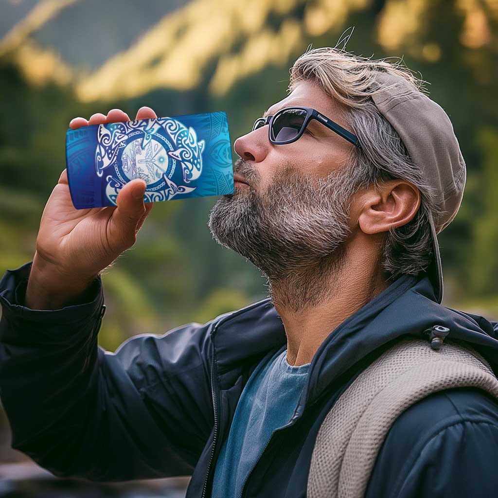 Marshall Islands Manit Day 4 in 1 Can Cooler Tumbler Tribal Dolphin With Marshall Seal - Polynesian Pride