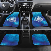 Marshall Islands Manit Day Car Mats Tribal Dolphin With Marshall Seal LT05 Set 4pcs Blue - Polynesian Pride