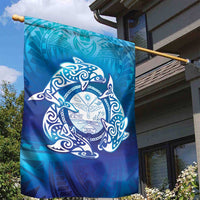Marshall Islands Manit Day Garden Flag Tribal Dolphin With Marshall Seal LT05 - Polynesian Pride