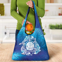 Marshall Islands Manit Day Grocery Bag Tribal Dolphin With Marshall Seal LT05 - Polynesian Pride