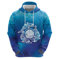 Marshall Islands Manit Day Hoodie Tribal Dolphin With Marshall Seal LT05 - Polynesian Pride