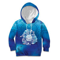 Marshall Islands Manit Day Kid Hoodie Tribal Dolphin With Marshall Seal - Polynesian Pride