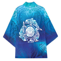 Marshall Islands Manit Day Kimono Tribal Dolphin With Marshall Seal LT05 - Polynesian Pride