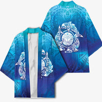 Marshall Islands Manit Day Kimono Tribal Dolphin With Marshall Seal LT05 - Polynesian Pride