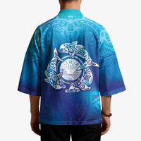 Marshall Islands Manit Day Kimono Tribal Dolphin With Marshall Seal LT05 - Polynesian Pride