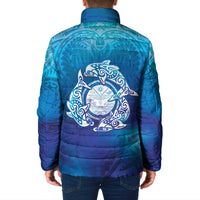 Marshall Islands Manit Day Padded Jacket Tribal Dolphin With Marshall Seal LT05 - Polynesian Pride