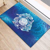 Marshall Islands Manit Day Rubber Doormat Tribal Dolphin With Marshall Seal LT05 - Polynesian Pride
