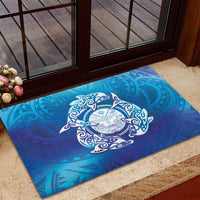 Marshall Islands Manit Day Rubber Doormat Tribal Dolphin With Marshall Seal LT05 - Polynesian Pride