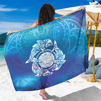 Marshall Islands Manit Day Sarong Tribal Dolphin With Marshall Seal LT05 One Size 44 x 66 inches Blue - Polynesian Pride