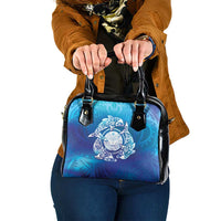Marshall Islands Manit Day Shoulder Handbag Tribal Dolphin With Marshall Seal LT05 One Size Blue - Polynesian Pride