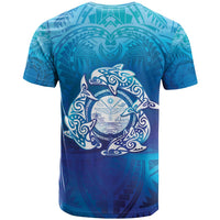Marshall Islands Manit Day T Shirt Tribal Dolphin With Marshall Seal LT05 - Polynesian Pride