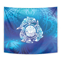 Marshall Islands Manit Day Tapestry Tribal Dolphin With Marshall Seal LT05 - Polynesian Pride