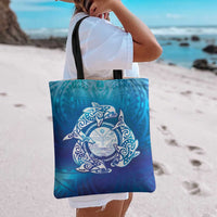Marshall Islands Manit Day Tote Bag Tribal Dolphin With Marshall Seal LT05 - Polynesian Pride
