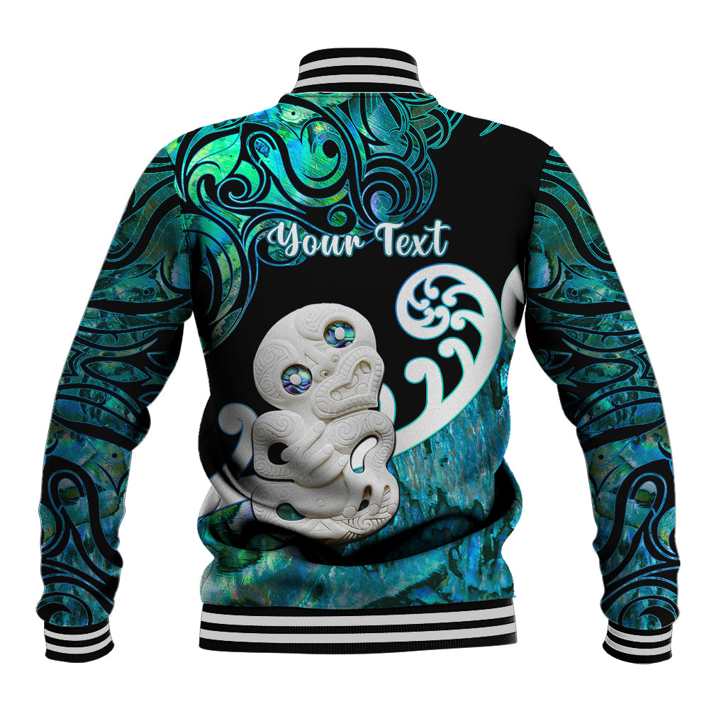 Personalized Aotearoa New Zealand Baseball Jacket Paua Shell Fern Koru With Maori Hei Tiki LT05 - Polynesian Pride