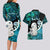 Personalized Aotearoa New Zealand Couples Matching Long Sleeve Bodycon Dress and Hawaiian Shirt Paua Shell Fern Koru With Maori Hei Tiki LT05 - Polynesian Pride