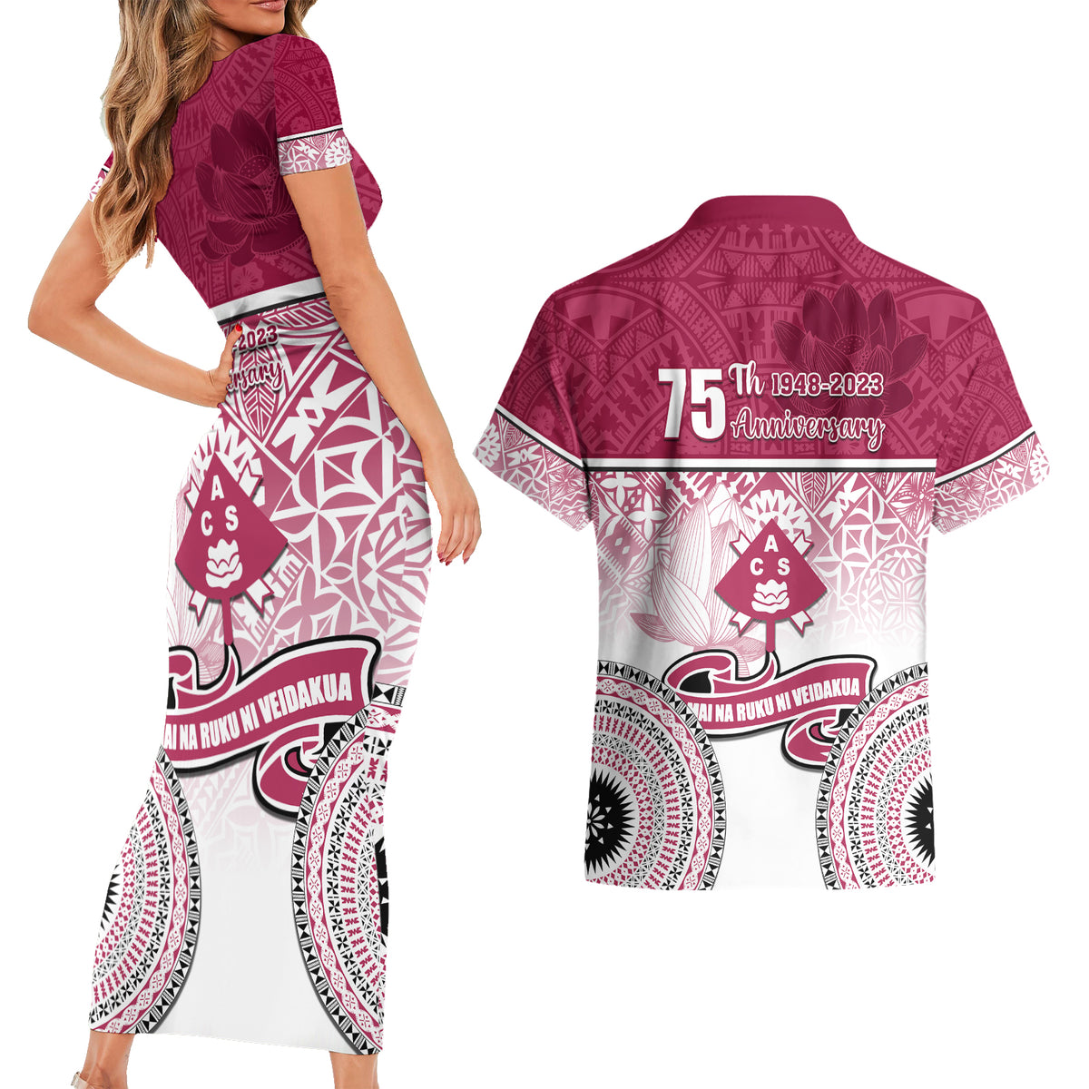 adi-cakobau-school-couples-matching-short-sleeve-bodycon-dress-and-hawaiian-shirt-75th-anniversary