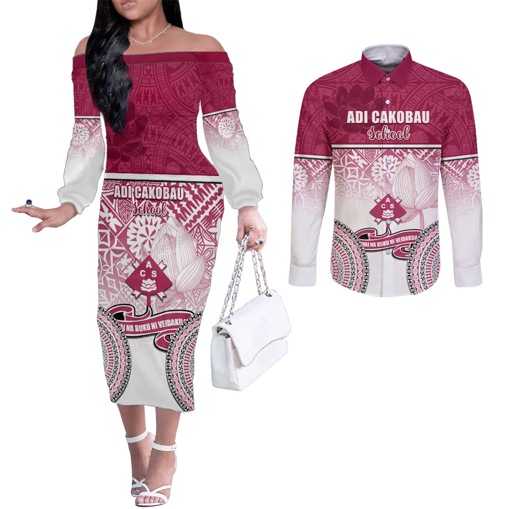 personalized-adi-cakobau-school-couples-matching-off-the-shoulder-long-sleeve-dress-and-long-sleeve-button-shirts-with-fijian-tapa-pattern
